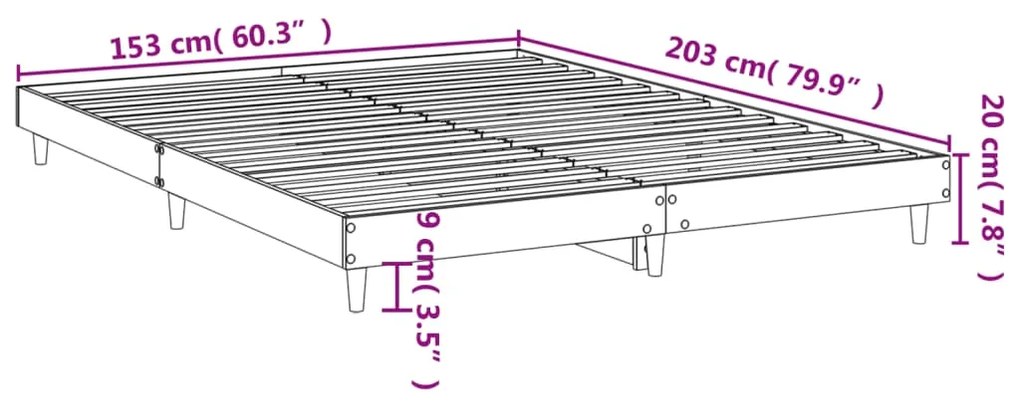 ΠΛΑΙΣΙΟ ΚΡΕΒΑΤΙΟΥ SONOMA ΔΡΥΣ 150X200 ΕΚ. ΕΠΕΞΕΡΓΑΣΜΕΝΟ ΞΥΛΟ 832032