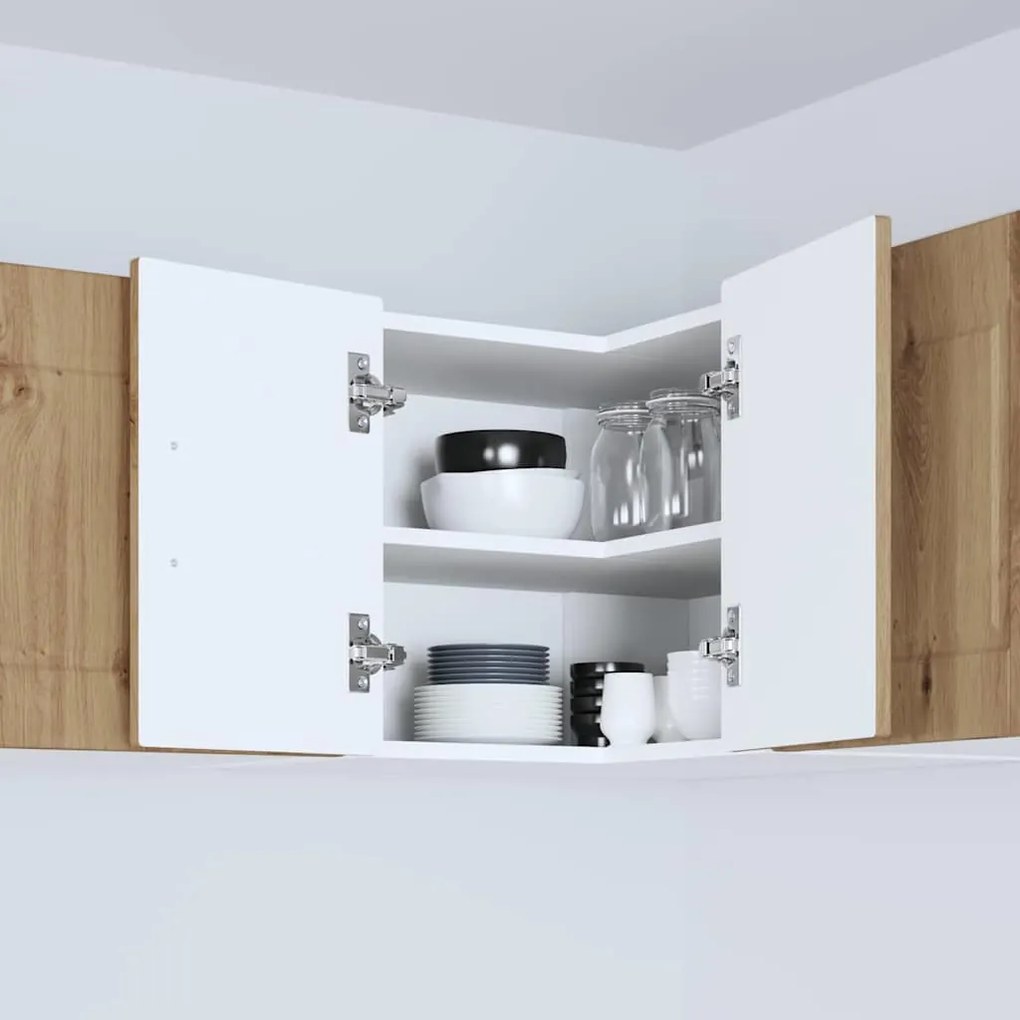 vidaXL Κρεμαστό ντουλάπι κουζίνας με ράφι Artisan Oak 57 x 57 x 40 εκ.