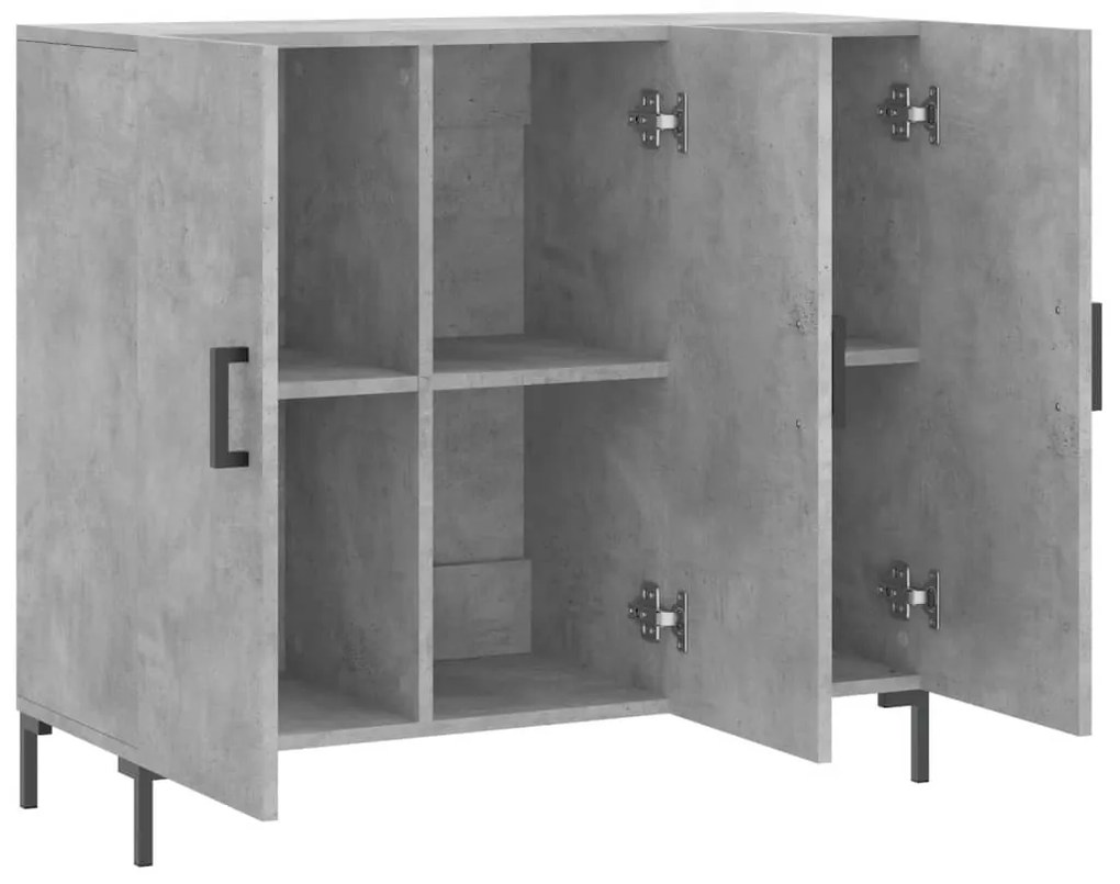 vidaXL Ντουλάπι Γκρι Σκυροδέματος 90x34x80 εκ. Επεξεργασμένο Ξύλο