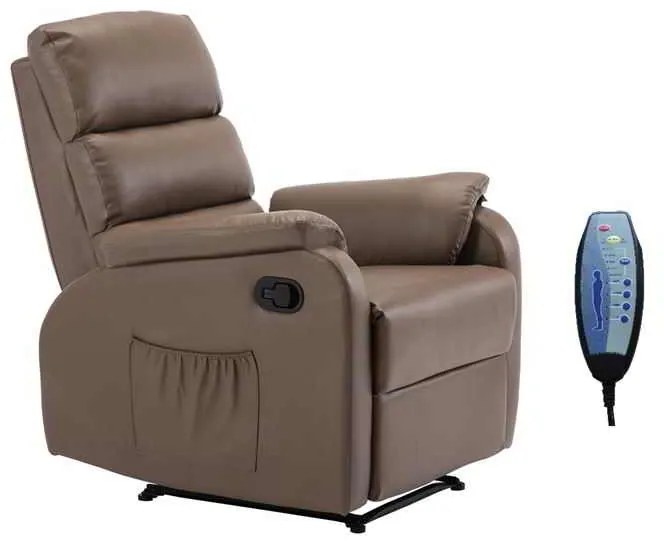 Πολυθρόνα Relax Massage COMFORT Pu Cappuccino 79x97x101cm