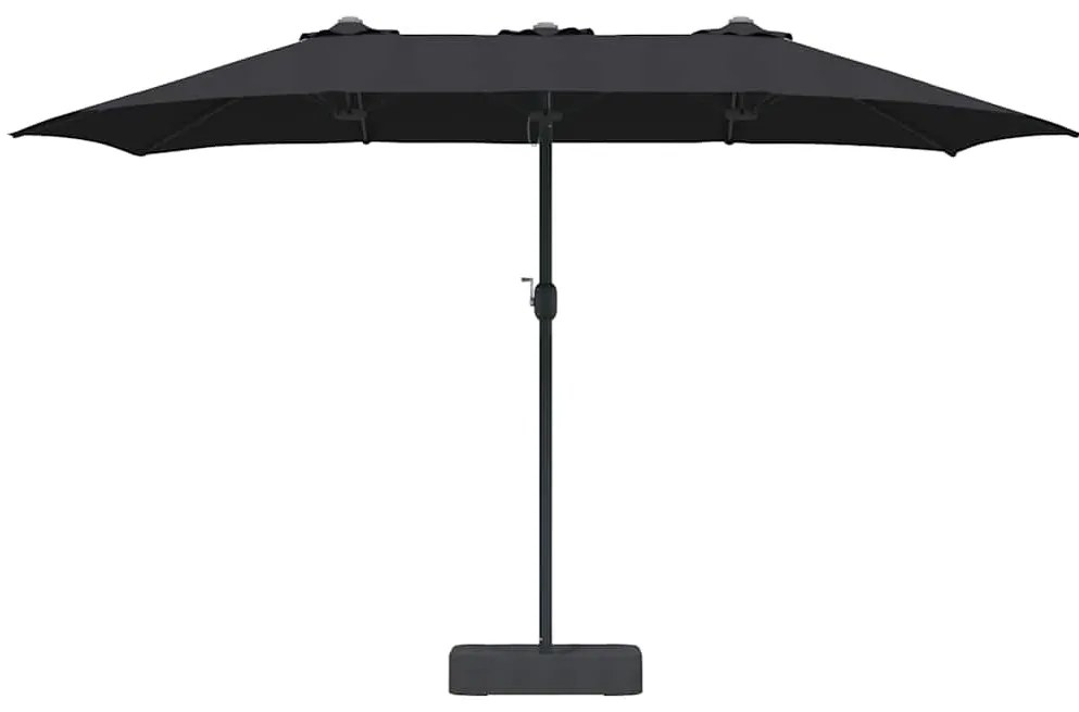 vidaXL Ομπρέλα Κήπου Μαύρο 385 x 209 x 244 εκατοστά ύφασμα