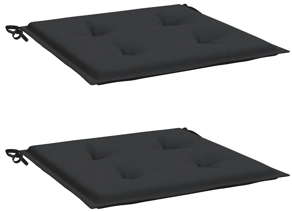 vidaXL Μαξιλάρια Καρέκλας Κήπου 2 τεμ. Μαύρα 40x40x4 εκ. Υφασμάτινα