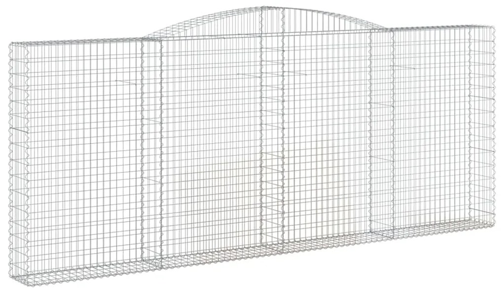 vidaXL Συρματοκιβώτια Τοξωτά 2 τεμ. 400x30x160/180 εκ. Γαλβαν. Ατσάλι