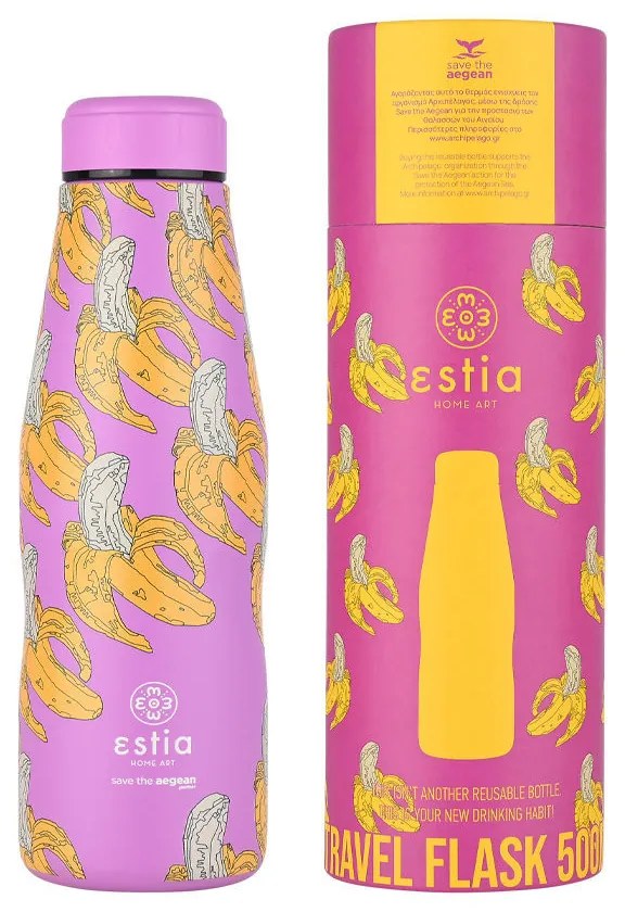 ESTIA ΘΕΡΜΟΣ TRAVEL FLASK SAVE THE AEGEAN 500ml BANANA SWIRL