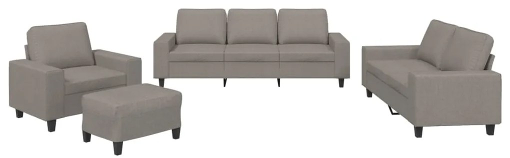 vidaXL Σετ Καναπέ 4 Τεμαχίων Taupe Υφασμάτινο