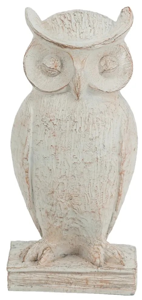 Artekko Artekko Owl Διακοσμητική Κουκουβάγια Ρητίνης σε Λευκή Πατίνα (15x13.5x30.5)cm 72425