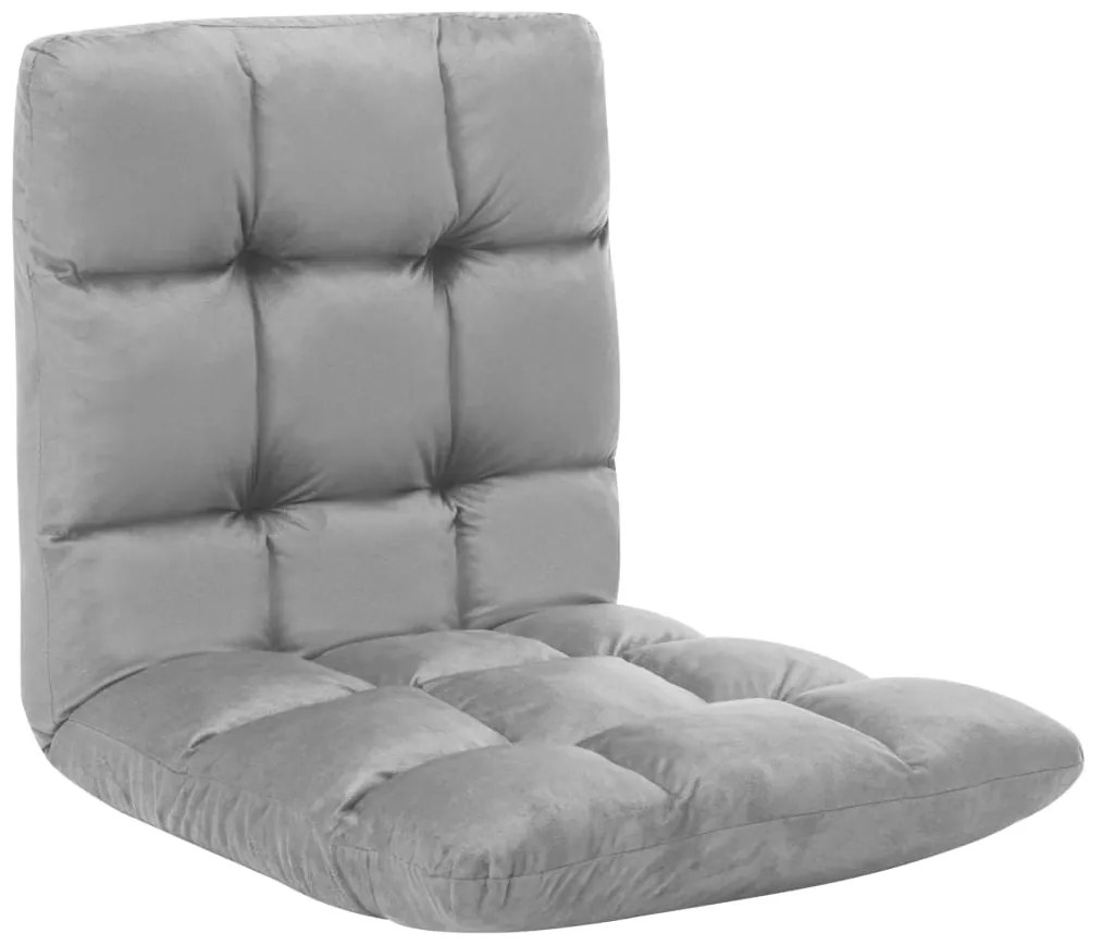 vidaXL Καρέκλα Δαπέδου Πτυσσόμενη Ανοιχτό Γκρι από Μικροΐνες