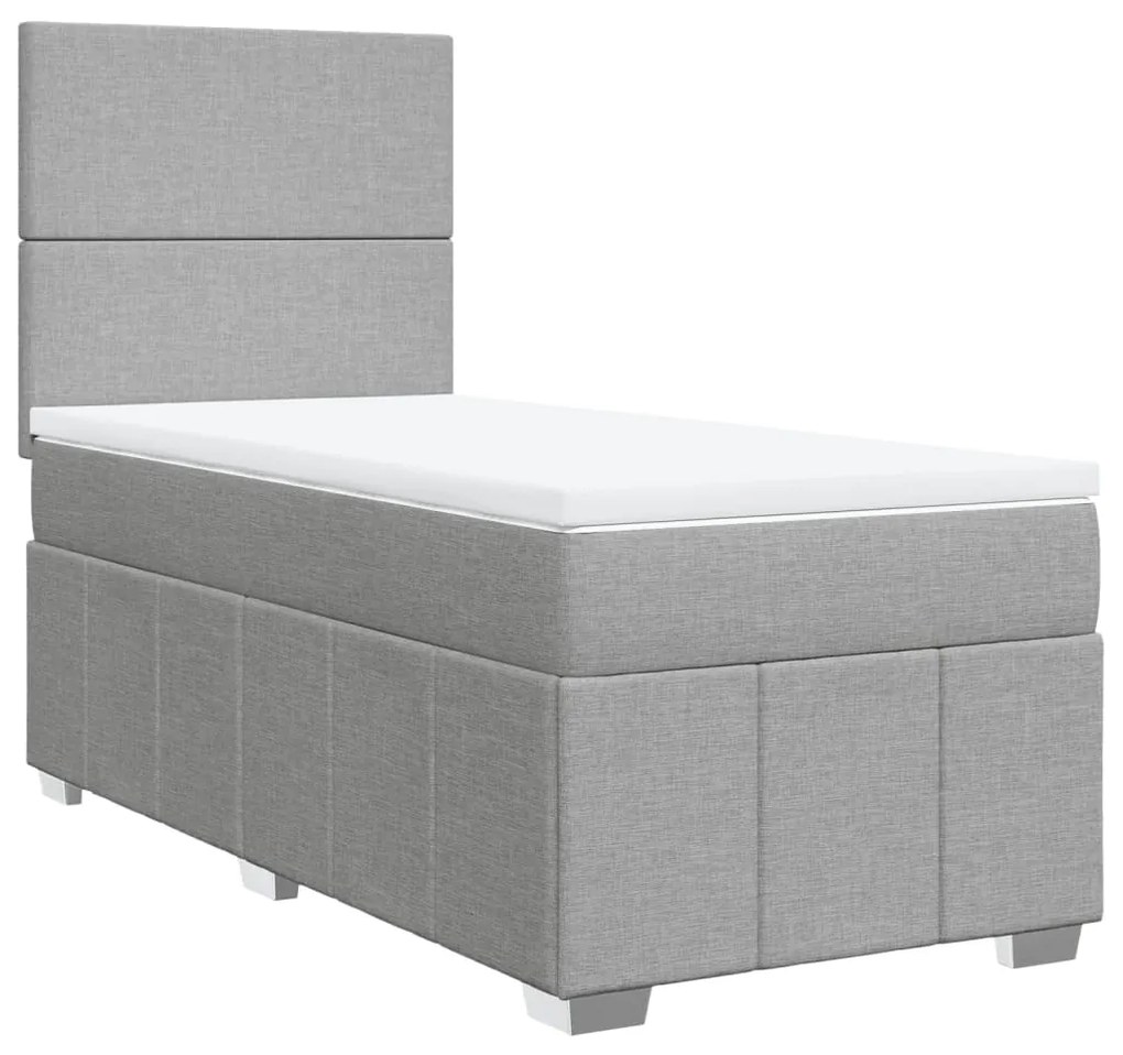 ΚΡΕΒΑΤΙ BOXSPRING ΜΕ ΣΤΡΩΜΑ ΑΝΟΙΧΤΟ ΓΚΡΙ 90X190 ΕΚ. ΥΦΑΣΜΑΤΙΝΟ 3291516