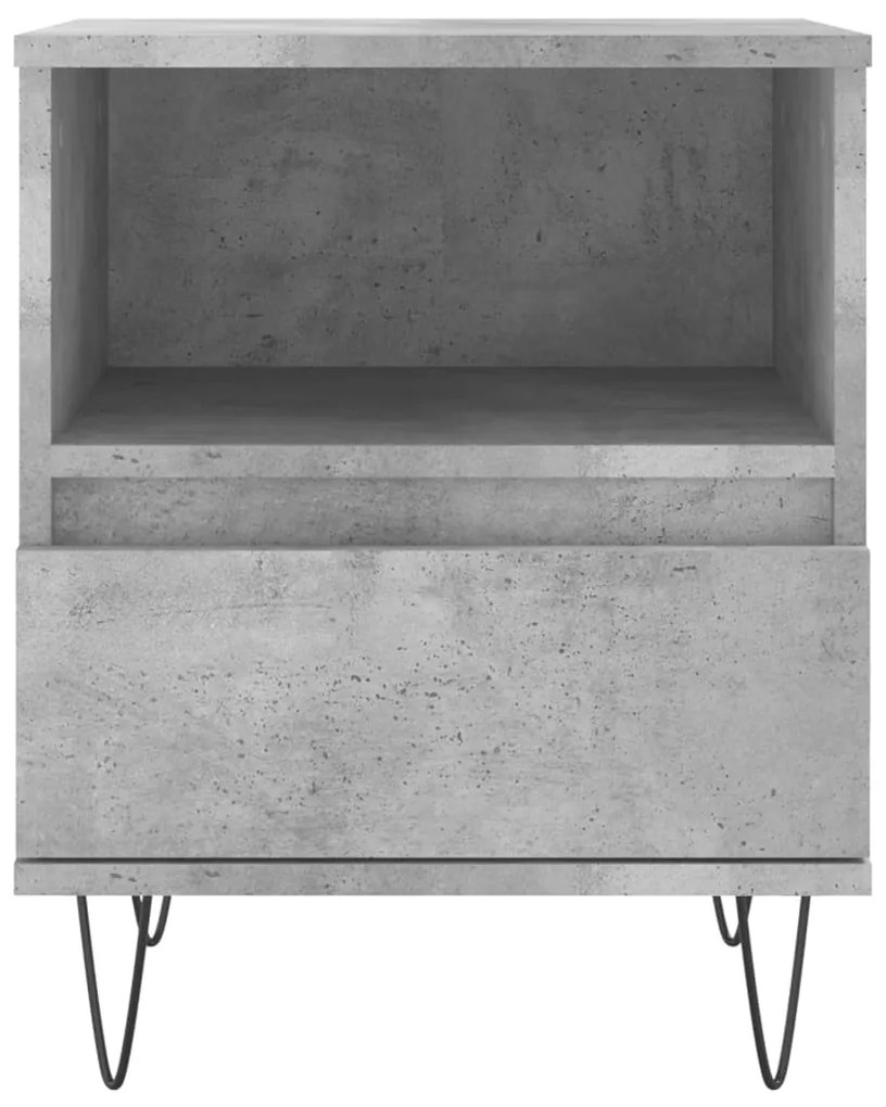 vidaXL Κομοδίνα 2 τεμ. Γκρι Σκυροδέματος 40x35x50 εκ. Επεξεργ. Ξύλο