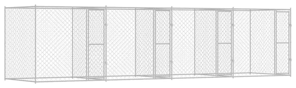 vidaXL Κλουβί σκύλου Ασημί 800 x 200 x 200 εκ. Επικαλυμμένος Χάλυβας