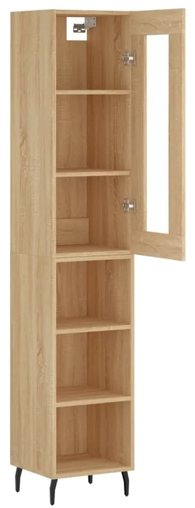 vidaXL Μπουφές Sonoma δρυς 34,5 x 34 x 180 εκ. από Επεξεργασμένο Ξύλο