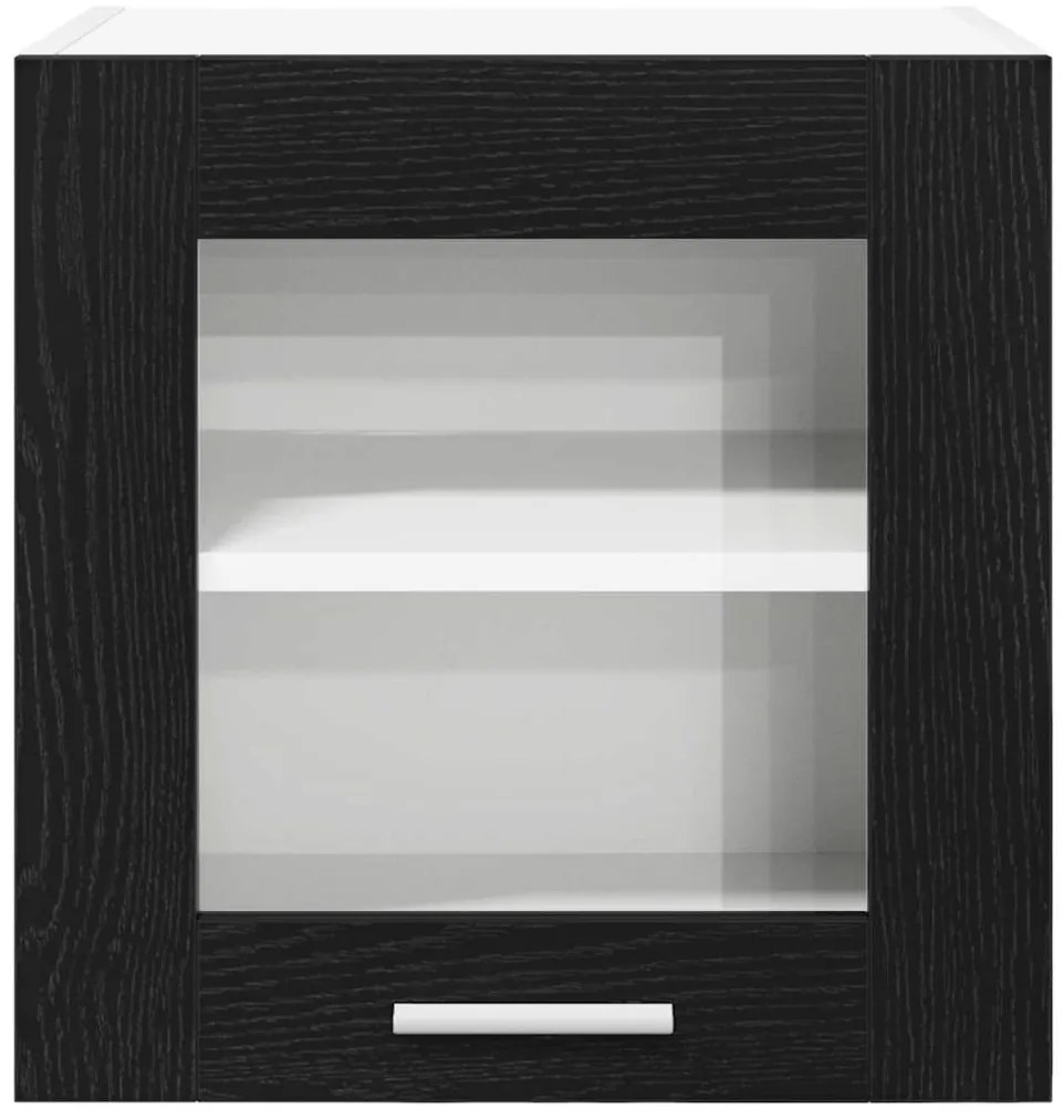 vidaXL Κρεμαστό ντουλάπι με πόρτα 2 pcs Μαύρη Οξυά 40 x 31 x 40 εκ.