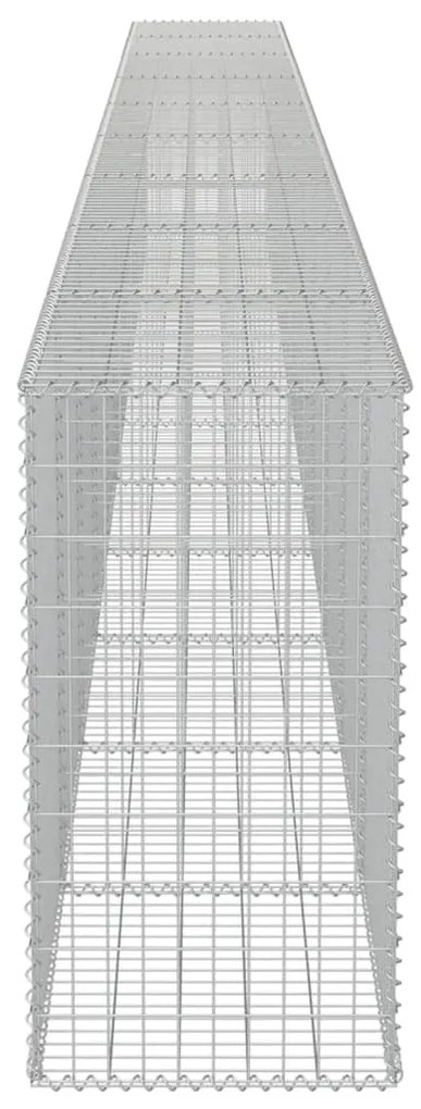 Συρματοκιβώτιο Τοίχος 900x50x100 εκ. Γαλβαν.Χάλυβας + Καλύμματα - Ασήμι