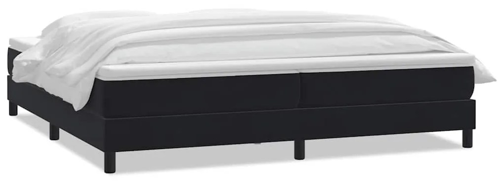 vidaXL Κρεβάτι Boxspring με Στρώμα Μαύρο 200x210 εκ. Βελούδινο