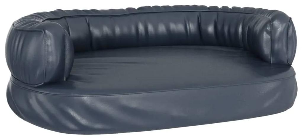 Εργονομικό Κρεβάτι Σκύλου Σκούρο Μπλε 60x42 εκ. Συνθετ. Δέρμα - Μπλε