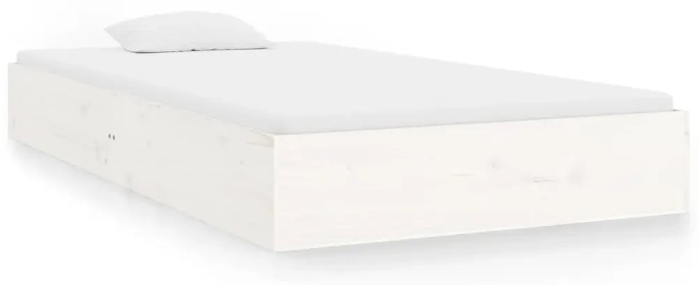 Πλαίσιο Κρεβατιού Λευκό 100 x 200 εκ. από Μασίφ Ξύλο - Λευκό