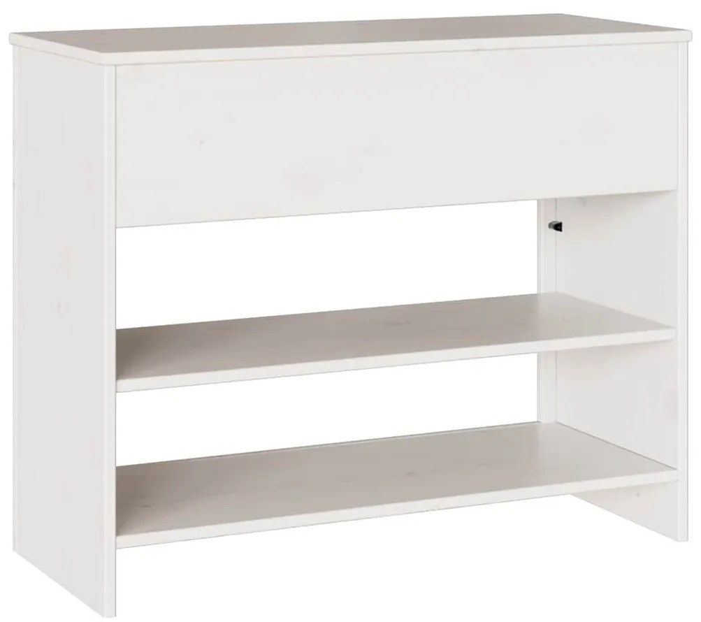 vidaXL Τραπέζι κονσόλας Λευκό 89.5 x 37 x 73 εκ Μασίφ ξύλο πεύκου