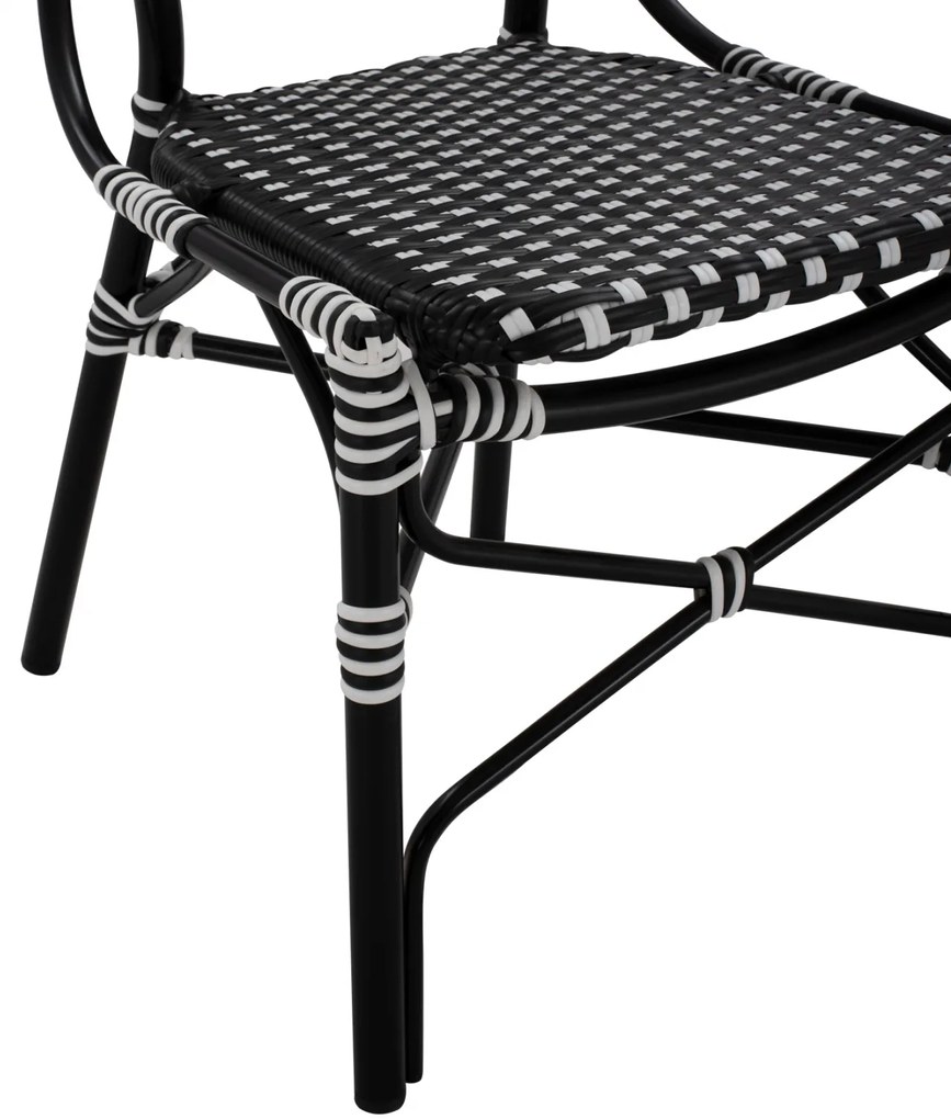 ΚΑΡΕΚΛΑ ΑΛΟΥΜΙΝΙΟΥ BAMBOO LOOK ΜΕ WICKER ΜΑΥΡΟ ΛΕΥΚΟ HM5792.02 46x60x96 εκ.