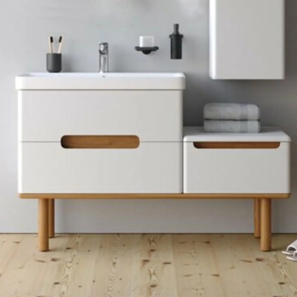 Έπιπλο Μπάνιου Πάγκος Με Νιπτήρα Masal 130 S3BMAS130WH 130x46x85cm White Πορσελάνη,Mdf