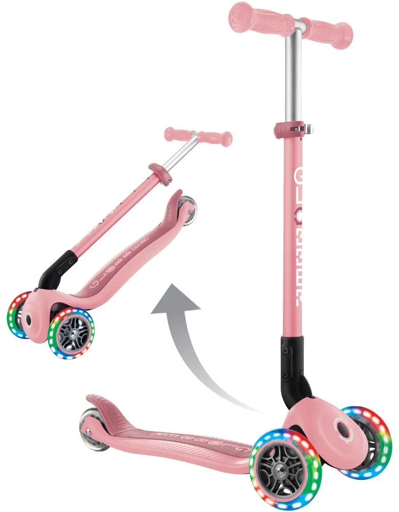 Globber Scooter Primo Foldable Lights Pastel Pink