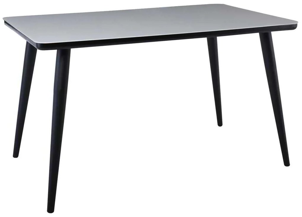 Τραπέζι UNION 130x80cm Βαφή Μαύρη/Γυαλί Άσπρο