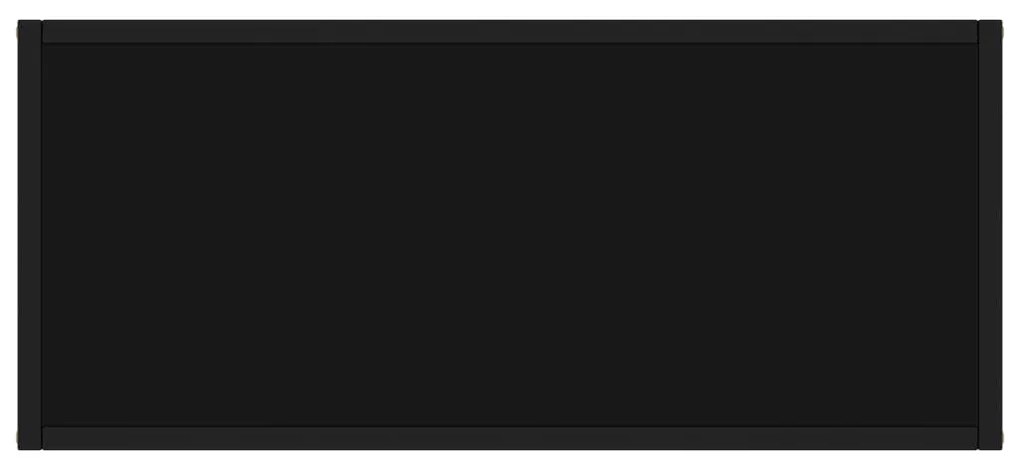 vidaXL Τραπέζι Κονσόλα Μαύρο 80 x 35 x 75 εκ. από Ψημένο Γυαλί