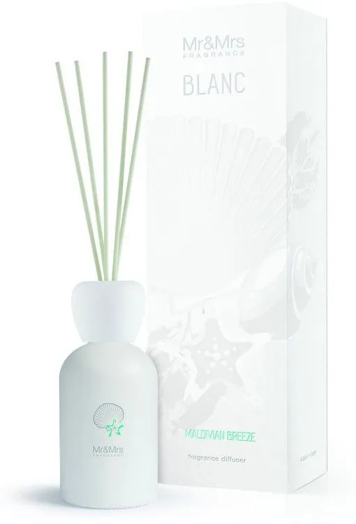 Αρωματικό Χώρου Με Στικς Blanc Diffuser Maldivian Breeze 250ml Mr &amp; Mrs Fragrance Glass