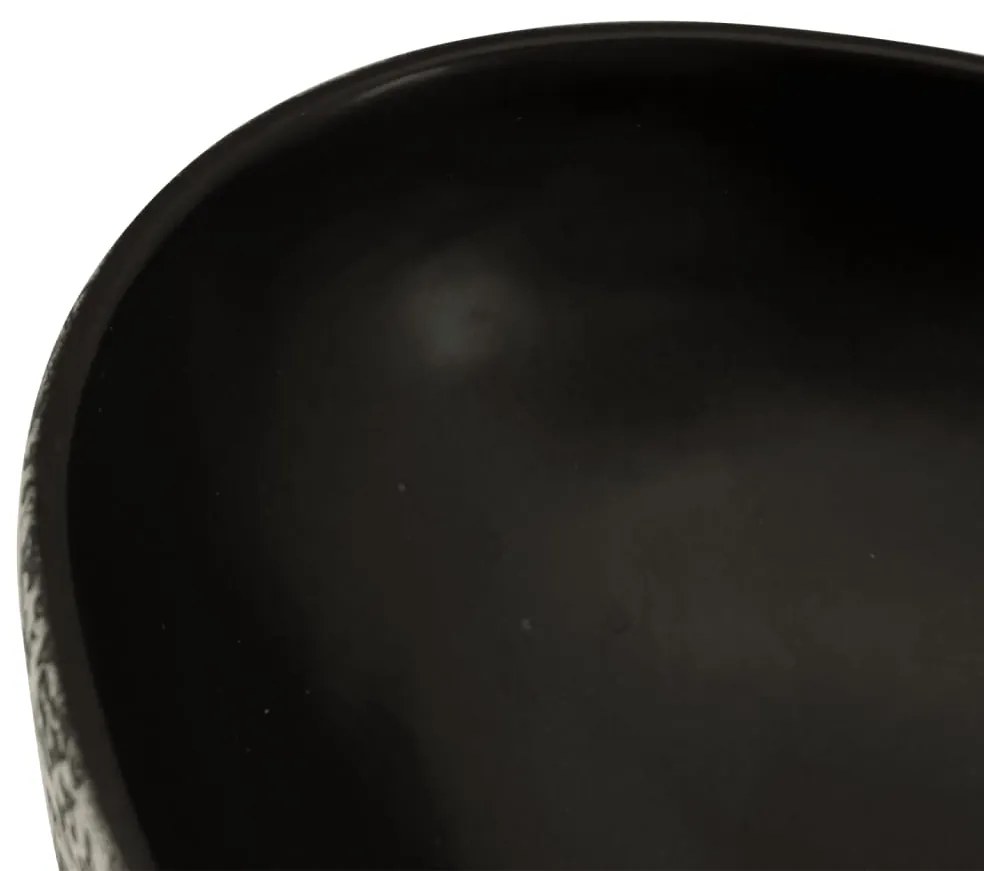 vidaXL Νιπτήρας Οβάλ Μαύρος και Μπλε 56,5x36,5x13,5 εκ. Κεραμικός