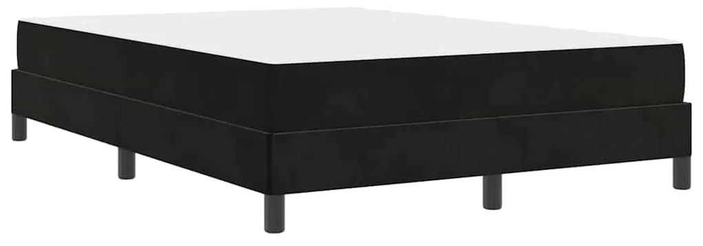 vidaXL Κρεβάτι box spring με στρώμα Μαύρο 140 x 190 cm Βελούδο