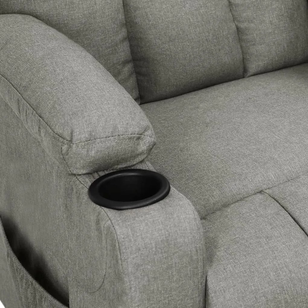 vidaXL Πολυθρόνα με Ανύψωση Ανοιχτό Γκρι Υφασμάτινη