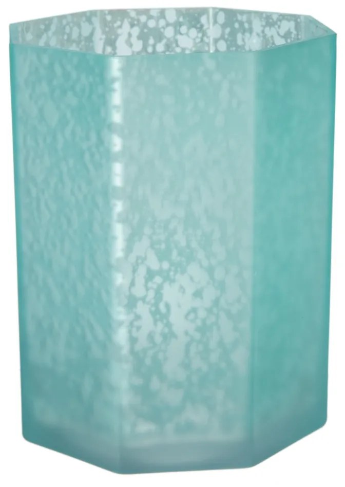 Artekko Artekko Frosted Γαλάζιο Γυάλινο Κηροπήγιο (13x13x15)cm 70481-FRAQS-SA