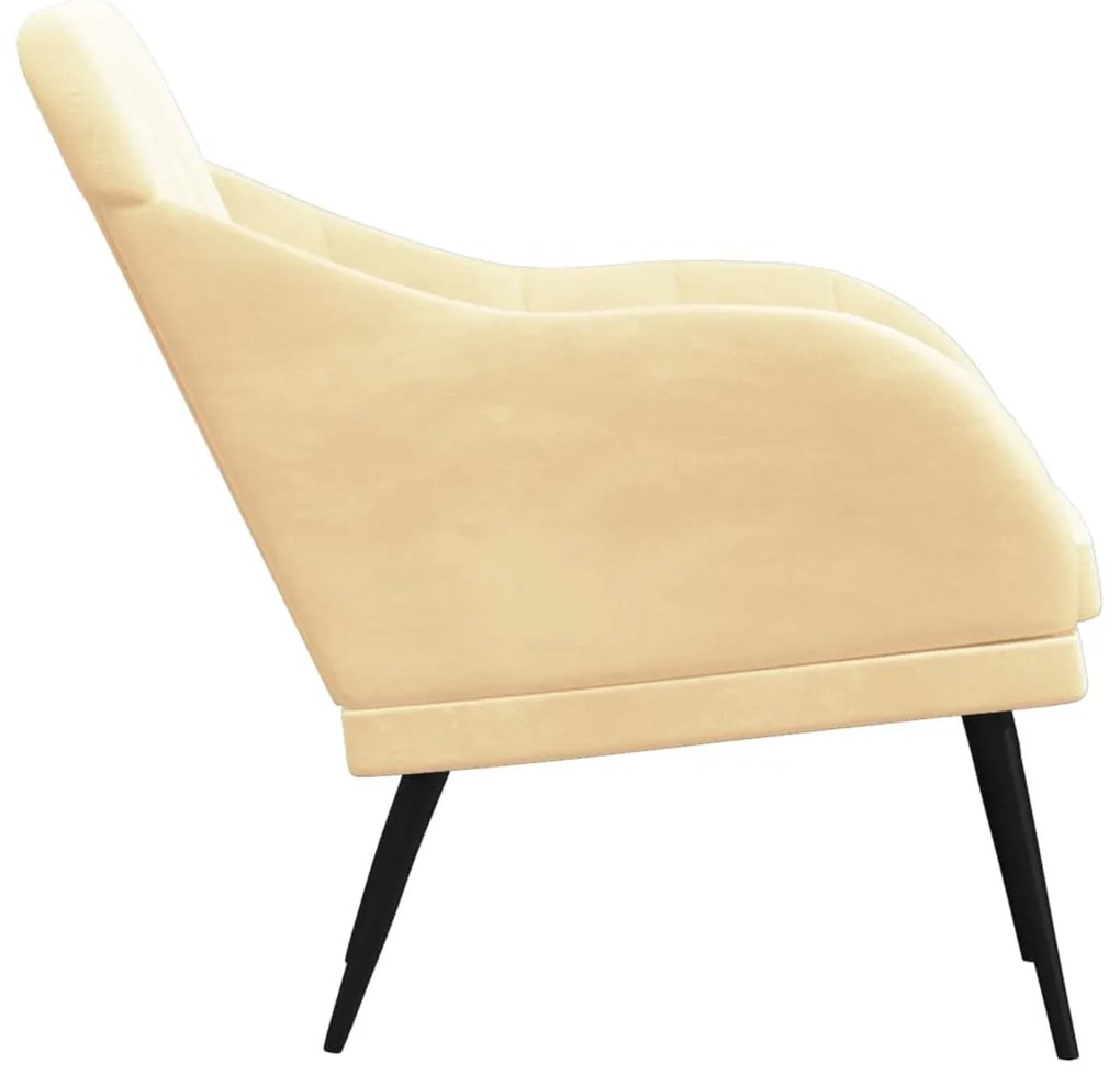 vidaXL Πολυθρόνα Κρεμ 63x76x80 εκ. Βελούδινη