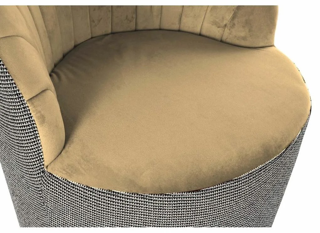 Πολυθρόνα DKD Home Decor Μαύρο Καφέ πολυεστέρας Μουστάρδα (69 x 66 x 85 cm)