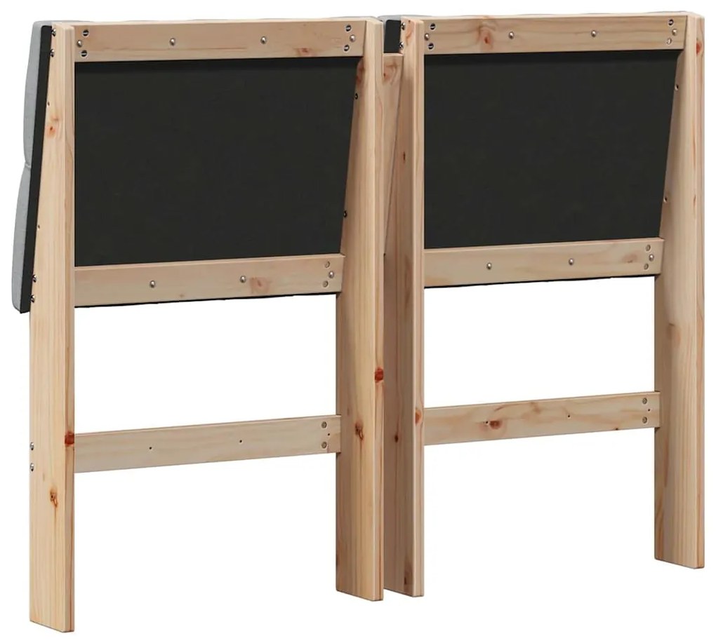 vidaXL Ταπετσαρισμένο κεφαλάρι Ανοιχτό γκρι 120 cm