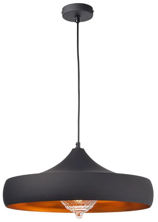 Φωτιστικό Οροφής Μονόφωτο Aca Caliphate KS07961PBG Black/Gold
