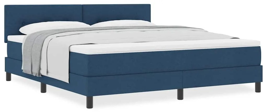 vidaXL Κρεβάτι box spring με στρώμα με στρώμα Μπλε 180 x 200 cm ύφασμα