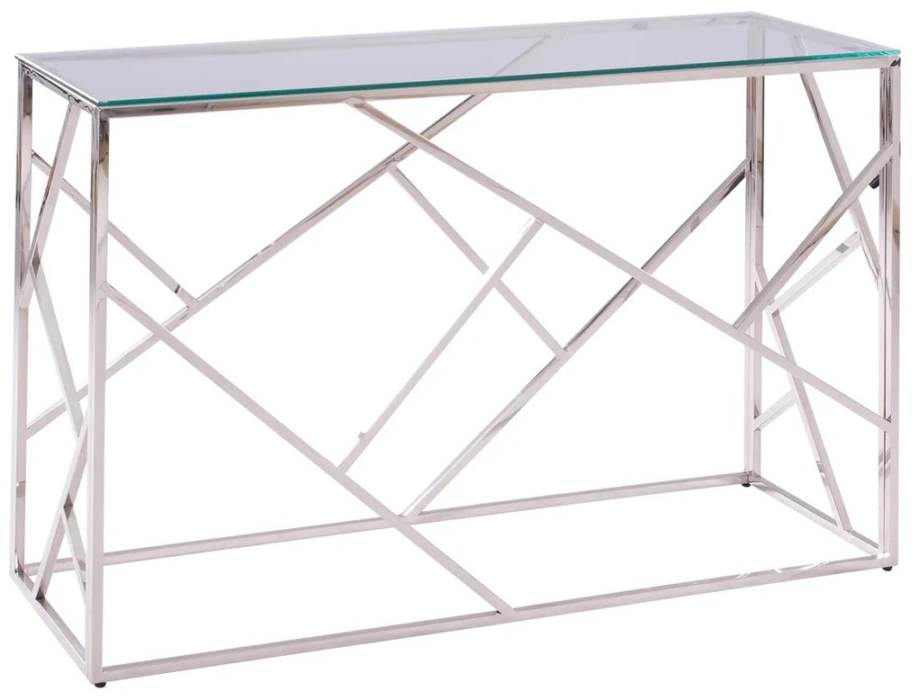 JANA FB98620.01 CONSOLE TABLE WITH GLASS AND CHROME BASE 120X40X78Y EK.