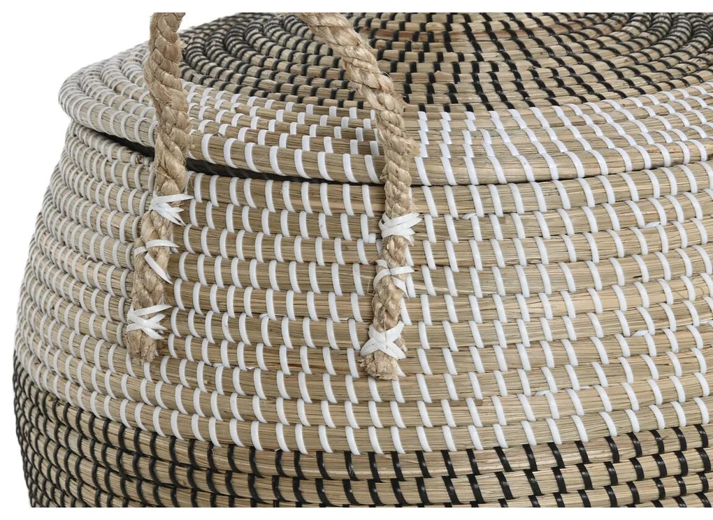 Σετ Καλαθιών Home ESPRIT Λευκό Μαύρο Φυσικό (2 Τεμάχια)