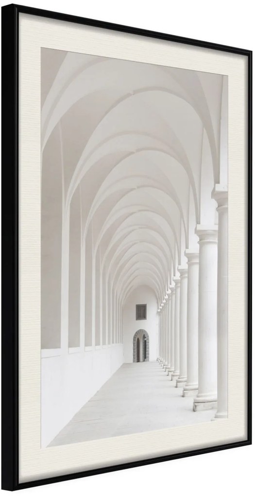 Αφίσα - White Colonnade  - 40x60 - Μαύρο - Με πασπαρτού