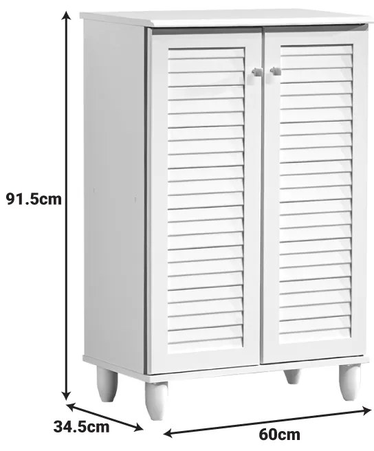 Παπουτσοθήκη-ντουλάπι Santo pakoworld 10 ζεύγων σε λευκή απόχρωση 60x34.5x91.5εκ