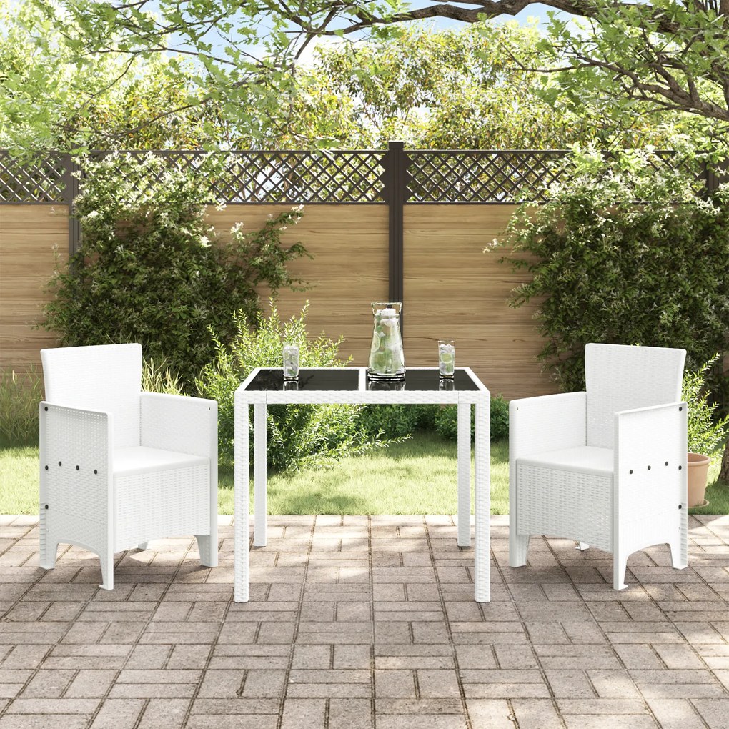 vidaXL Καρέκλες Κήπου 2 pcs Λευκό 53 x 49 x 85 εκ. Πλαστικό