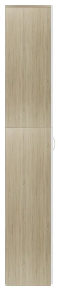 vidaXL Ντουλάπα Γραφείου Λευκή/Sonoma Δρυς 60x32x190 εκ. Μοριοσανίδα