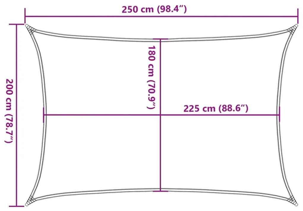 Πανί Σκίασης Καφέ 2 x 2,5 μ. από HDPE 160 γρ./μ²   - Καφέ