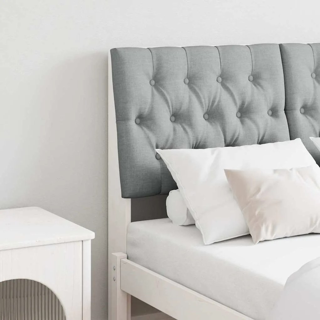 vidaXL Ταπετσαρισμένο κεφαλάρι Ανοιχτό γκρι 120 cm