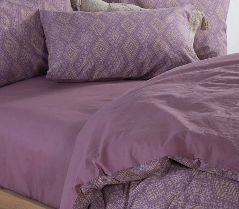 Σετ Παπλωματοθήκη Μονή Shreder Mauve 1x(170x240) + 1x(52×72) - Nef-Nef Homeware