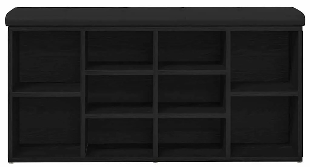 vidaXL Πάγκος για παπούτσια Μαύρο 100 x 30 x 48 εκ Επεξεργασμένο ξύλο