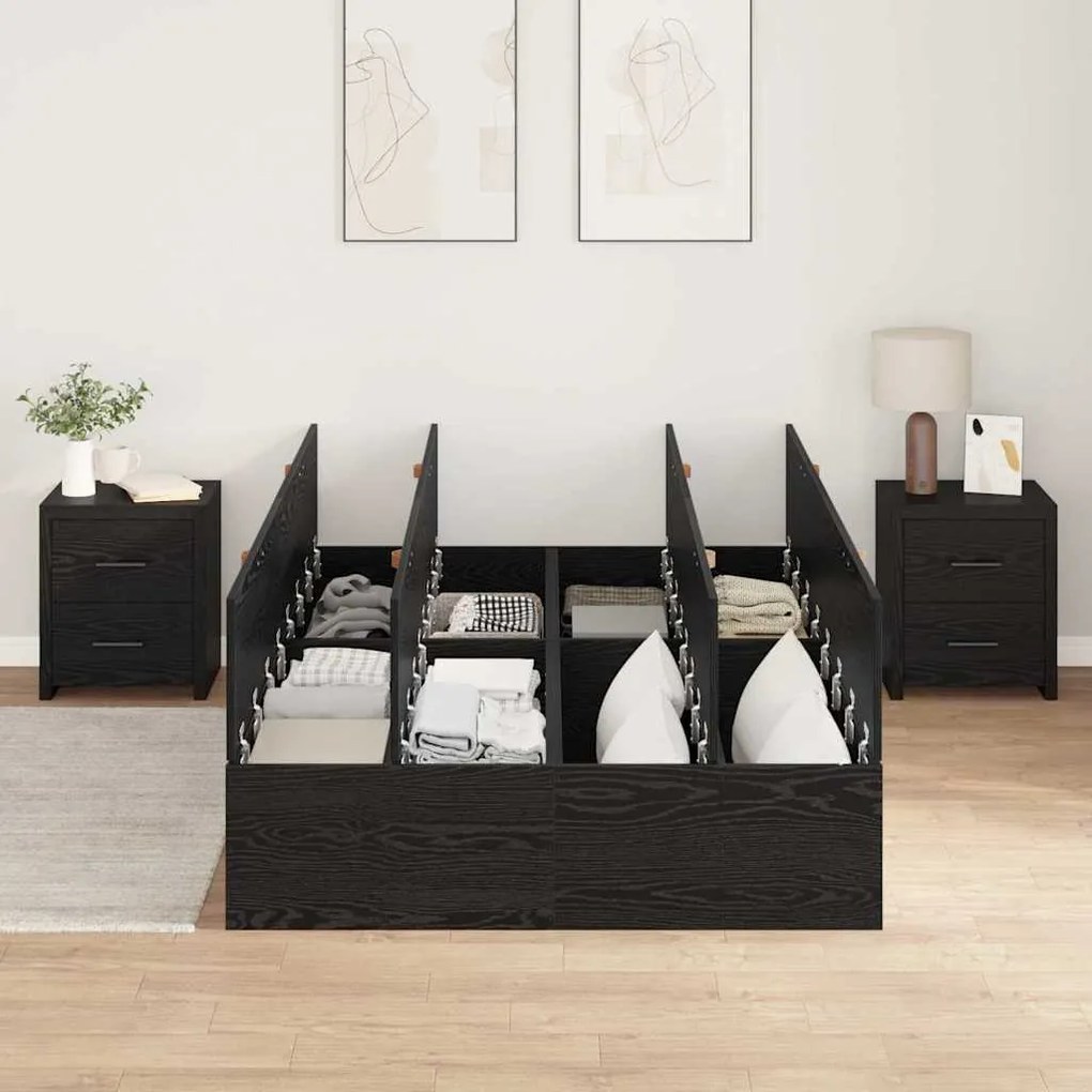 vidaXL Σκελετός Κρεβατιού Μαύρη δρυς 190 x 120 x 31.5 εκ.