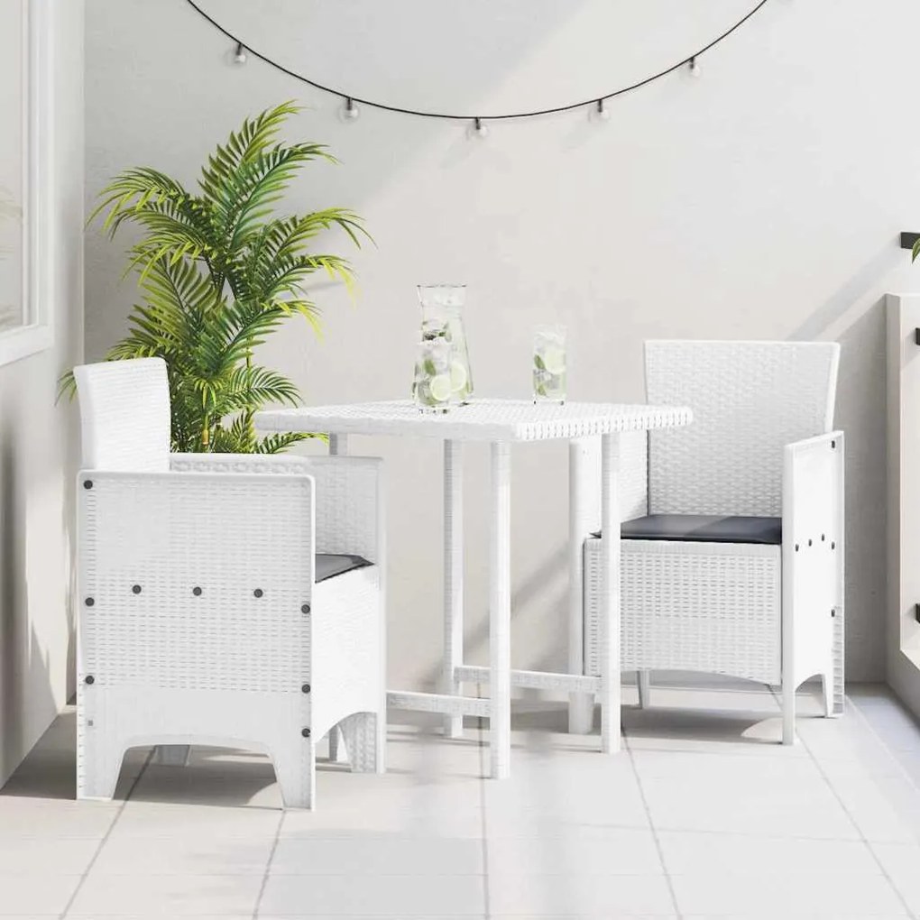 vidaXL Καρέκλες Κήπου 2 pcs Λευκό 53 x 49 x 85 εκ. Πλαστικό