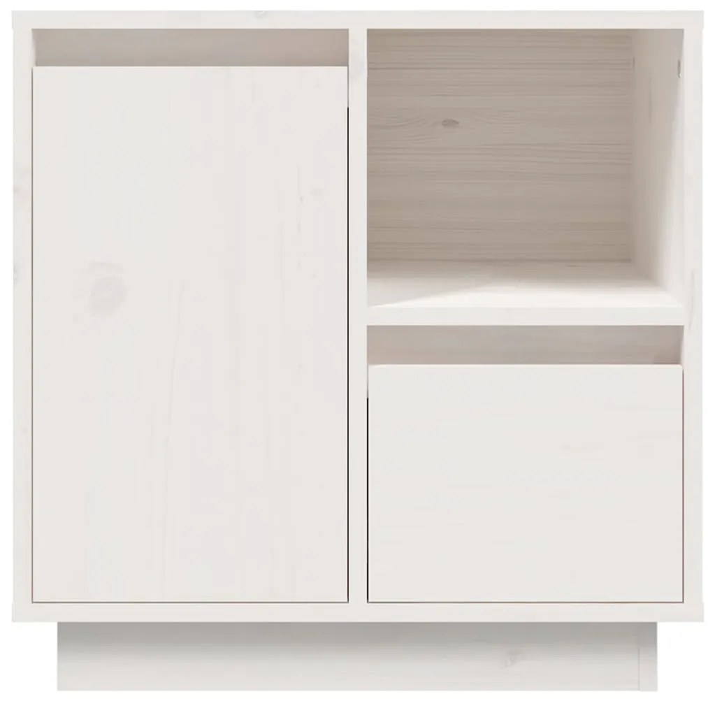vidaXL Κομοδίνα 2 τεμ. Λευκά 50 x 34 x 50 εκ. από Μασίφ Ξύλο Πεύκου
