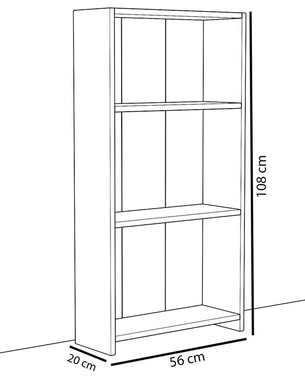 Βιβλιοθήκη Ferma pakoworld sonoma-λευκό 56x20x108εκ - 120-000255 - 120-000255